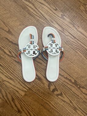 White Sandal with Rainbow Straps